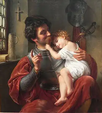 The Warrior and his Child, Theodor Hildebrandt, 1832