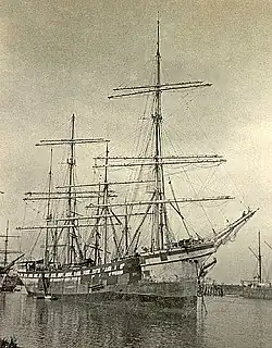 A dismasted Marion Josiah in Valaparaiso