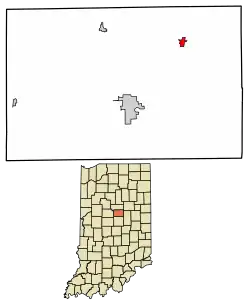 Location of Windfall City in Tipton County, Indiana.