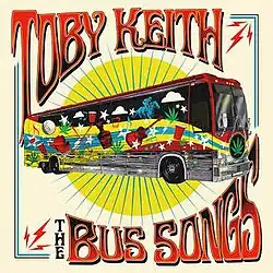Official album artwork, contains a drawing of a multi-coloured semi-psychedelic tour bus.