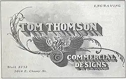 Tom Thomson's business card, c. 1904. Tom Thomson Papers, Library and Archives Canada