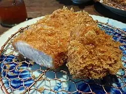 Close up of Japanese breaded tonkatsu