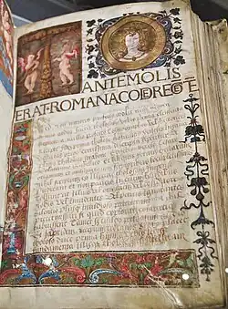 Annals of the City of Toulouse of 1534, representation in medallion. On the adjacent page appears the Latin inscription LIBERA THOLOSA (“Free Toulouse”), which reflects the privileged status the city enjoyed in managing its internal affairs during the Roman Empire.
