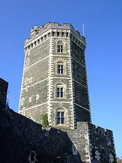 The 14th century tower of the Château d'Oudon
