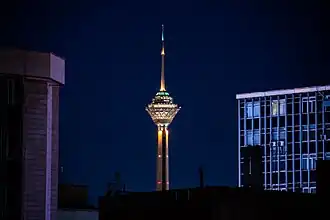 Milad Tower at night