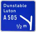 Second advance direction sign for an intermediate junction