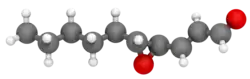 3D model of the trans-4,5-Epoxy-(E)-2-decenal molecule.