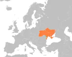 Map indicating locations of Transnistria and Ukraine