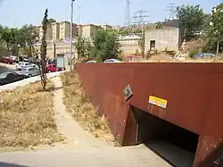 The station's entrance at Carrer de la Pedrosa, below platform level