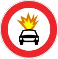 No vehicles carrying explosive substances