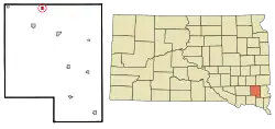 Location in Turner County and the state of South Dakota