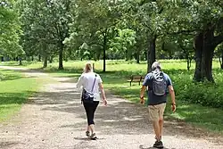 Two people walking