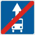 Lane for buses ends (1994–2021)