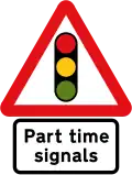 Part time traffic signals ahead