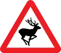 UK road sign warning of wild animals, inspired by Eadweard Muybridge's photographs of animals in motion.[18]