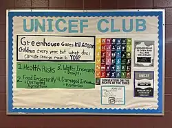 An information board with multiple infographics