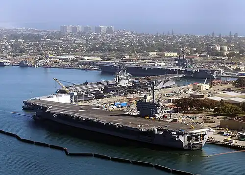 Three carriers (U.S.S. Carl Vinson, U.S.S. Nimitz, USS Ronald Reagan) at North Island, 2010