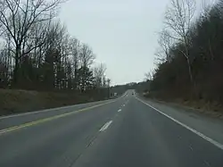 Westbound US 6 in Meshoppen Township