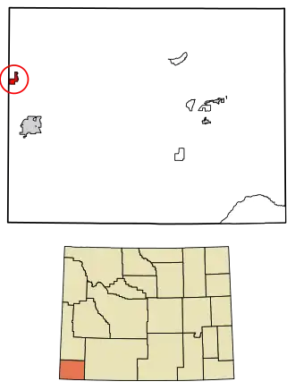 Location of Bear River in Uinta County, Wyoming.