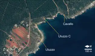 Caves overlooking the Bay of Uluzzo.