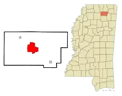 Location of New Albany, Mississippi