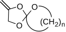 Structural formula of an unsaturated spiro orthoester. This kind of monomer is used as expanding monomer.