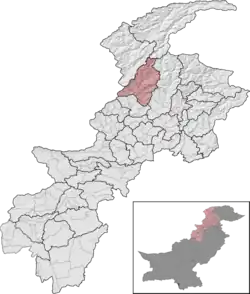 District (red) in Khyber Pakhtunkhwa