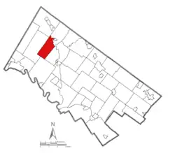 Location of Upper Frederick Township in Montgomery County