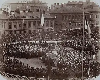1885 reveal of the statue of Johan Ludvig Runeberg, his father