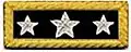 An insignia with a navy blue background and three silver stars