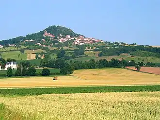 The village on its volcanic mound