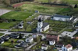 Aerial view of Väderstad Church