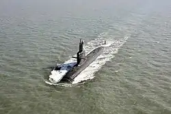 Vagir (S25) submarine during its maiden sea sortie