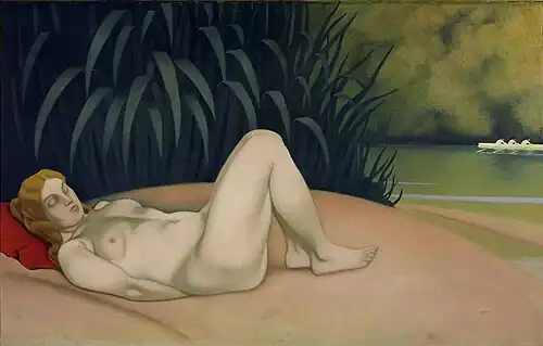 Femme nue dormant au bord de l'eau, 1921