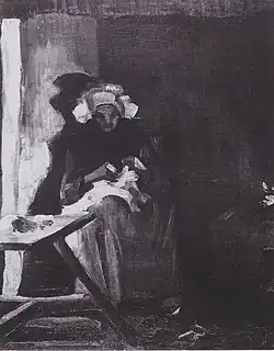 Peasant Woman Sewing, 1885, Private collection (F126a)