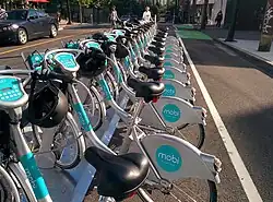 Mobi bike share station near BC Place in downtown Vancouver