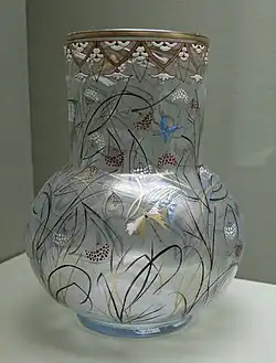 Vase Herbes et Papillons ("Grass and Butterflies"), Émile Gallé, c. 1879