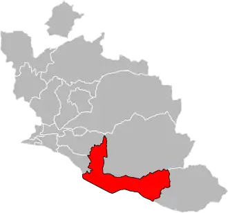 Situation of the canton of Cheval-Blanc in the department of Vaucluse