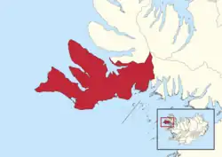 Location of Vesturbyggð