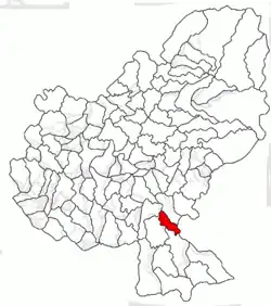 Location in Mureș County