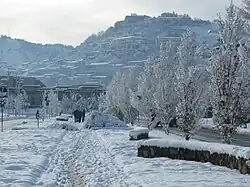 The old town in the snow