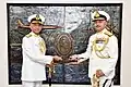 Vice Admiral Ajendra Bahadur Singh taking charge from Vice Admiral Atul Kumar Jain.