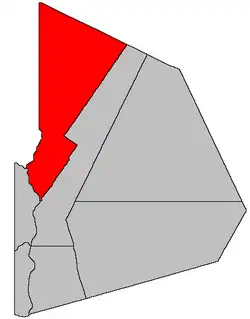 Location within Victoria County, New Brunswick.