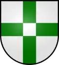 Argent a cross vert quarter pierced of the field