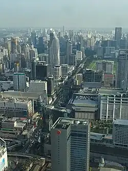 Ratchadamri Road, seen from Baiyoke Tower II in 2018
