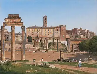 View of the Forum in Rome by Christoffer Wilhelm Eckersberg, 1814