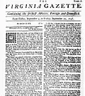 Virginia Gazette Sept 3–10, 1736