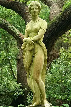 Virginia Dare by Maria Louisa Lander, 1859 in the Elizabethan Gardens in Manteo, NC. Imaginatively portrayed as an adult Indian princess.