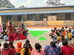 Vivekananda Kendra Students Performing Bharat Mata Pooja