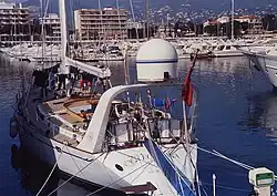 Inmarsat aerial (stern of the yacht)